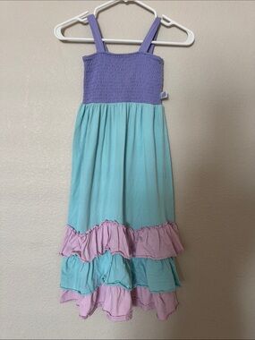 Disney Lavender & Aqua Tiered Maxi Dress with Pink Ruffles